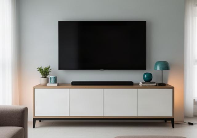Assembled TV console sitting level in a modern Singapore condominium living room